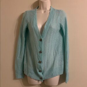 Women's Light Blue Tiffany / robins egg Cardigan Sweater small 220